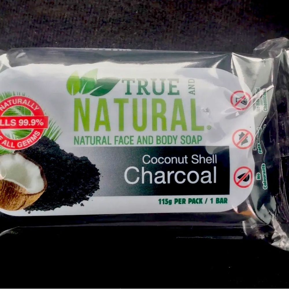 True and Natural Coconut Shell Charcoal Soap Bars Jamaican Beauty Product